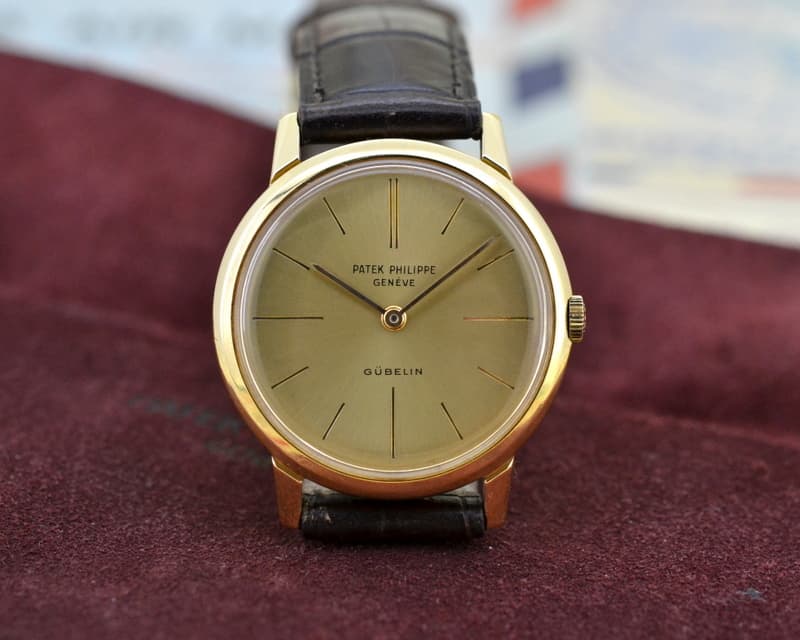 Patek Philippe Calatrava 18K Yellow Gold Manual Wind Champagne Gubelin Dial