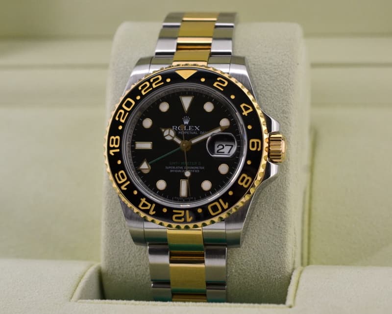 Rolex GMT Master II SS / 18K Yellow Gold Black Dial 