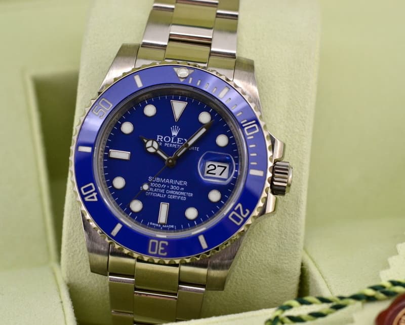 Rolex Submariner 18K White Gold Blue Dial