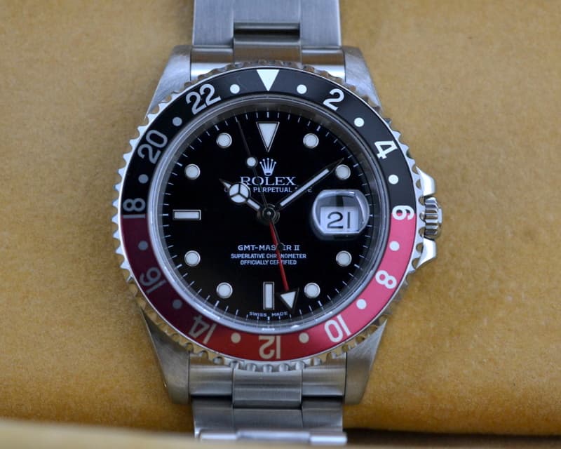 Rolex GMT Master II SS Red / Black Coke Bezel