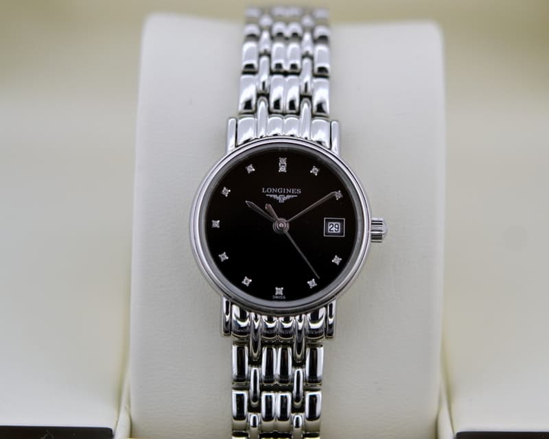 Longines Ladies Presence Black Dial SS / SS