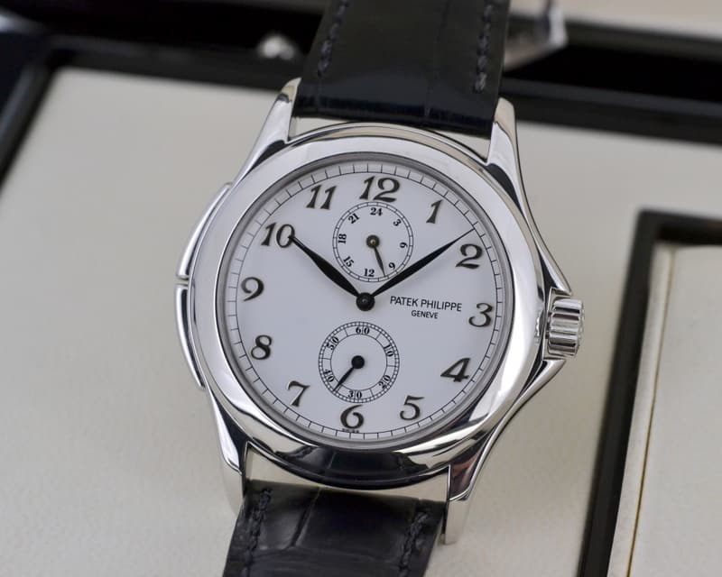Patek Philippe Travel Time 18K White Gold Arabic Numerals 