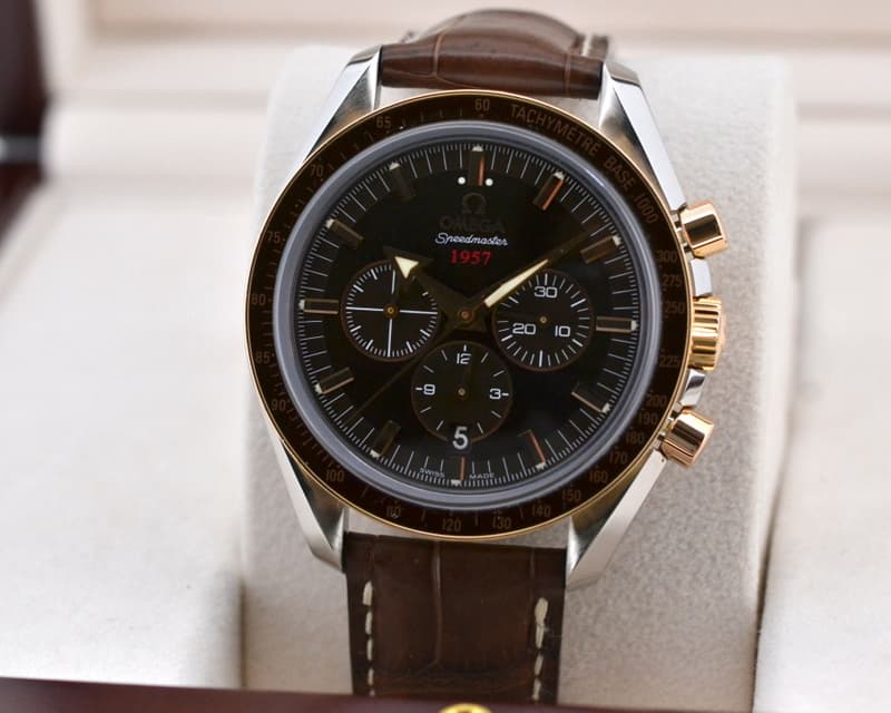 Omega Speedmaster Broad Arrow Brown Dial SS / 18K Rose Gold 