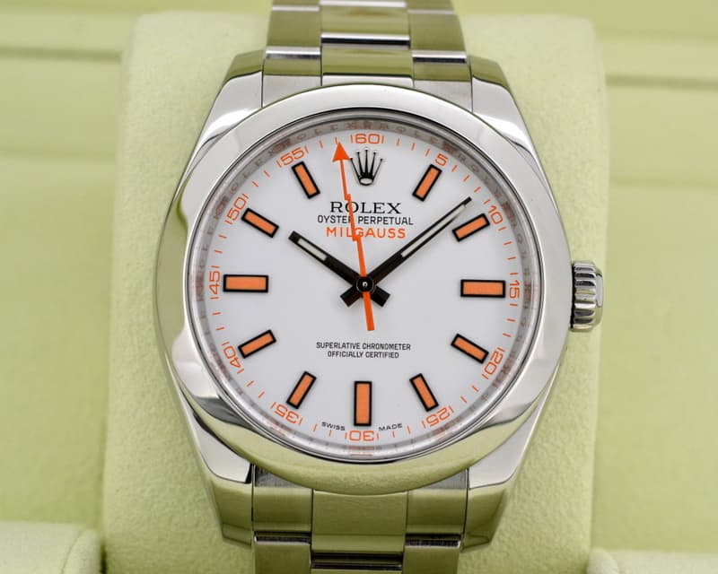 Rolex Milgauss SS White Dial
