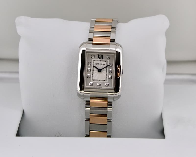 Cartier Tank Anglaise Small Diamond Dial 18K / SS 