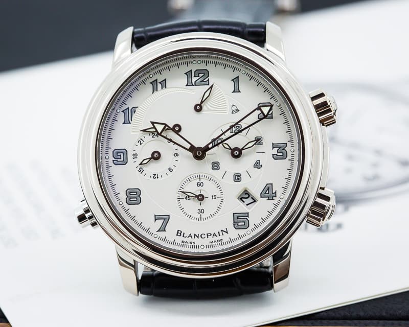 Blancpain Leman Reveil GMT 18K White Gold / Silver Dial