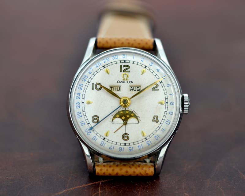 Omega Vintage Cosmic Triple Date Moon Phase SS