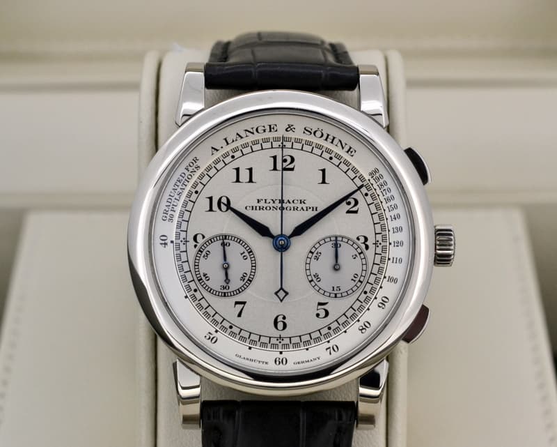 A. Lange and Sohne 1815 Flyback Chronograph Silver Dial 18K White Gold 