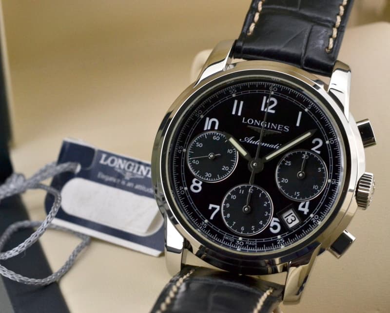 Longines Saint Imier Chronograph SS / Black Dial 