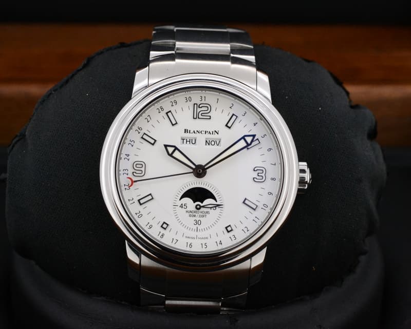 Blancpain Leman Complete Calendar Moon SS White Dial 