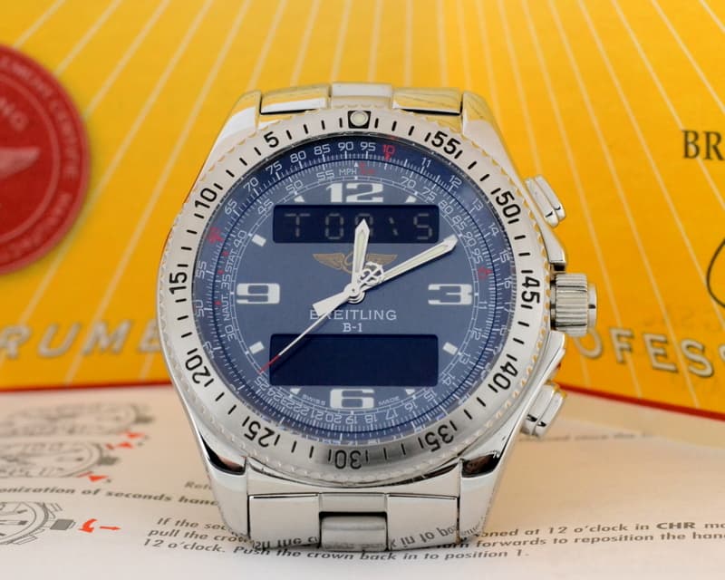 Breitling B-1 Professional Chronometre Grey Dial SuperQuartz SS / SS