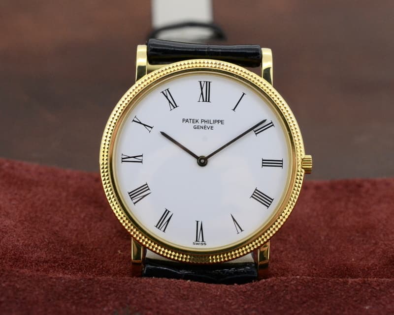 Patek Philippe Calatrava 18K Yellow Gold White Roman Manual 
