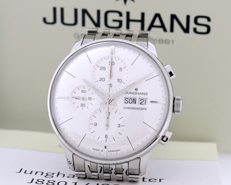 Junghans Meister Chronograph Silver Dial SS / SS 