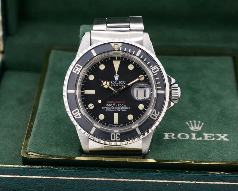 Rolex Submariner RED MK V Box + Service Papers Circa 1970