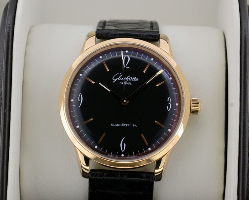 Glashutte Original Senator Sixties 18K Rose Gold Black Dial