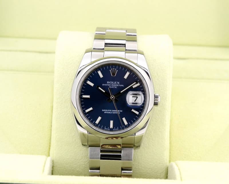Rolex Oyster Perpetual Date Blue Dial SS