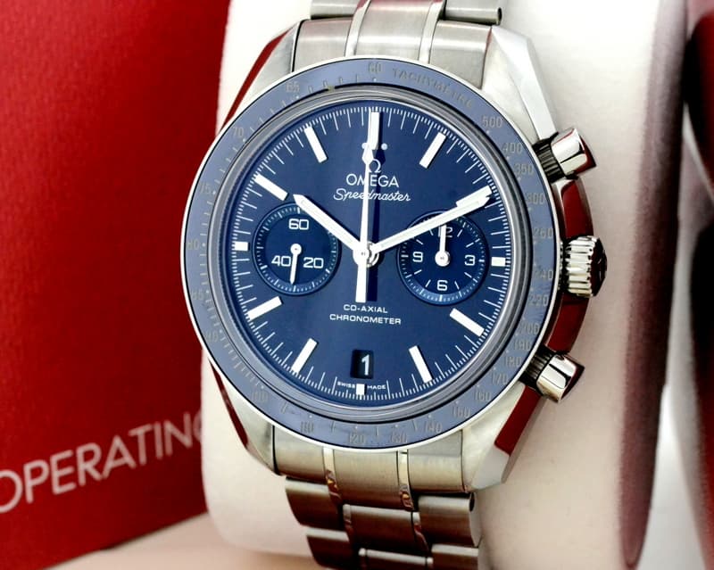 Omega Speedmaster Moonwatch Titanium / Blue Dial 