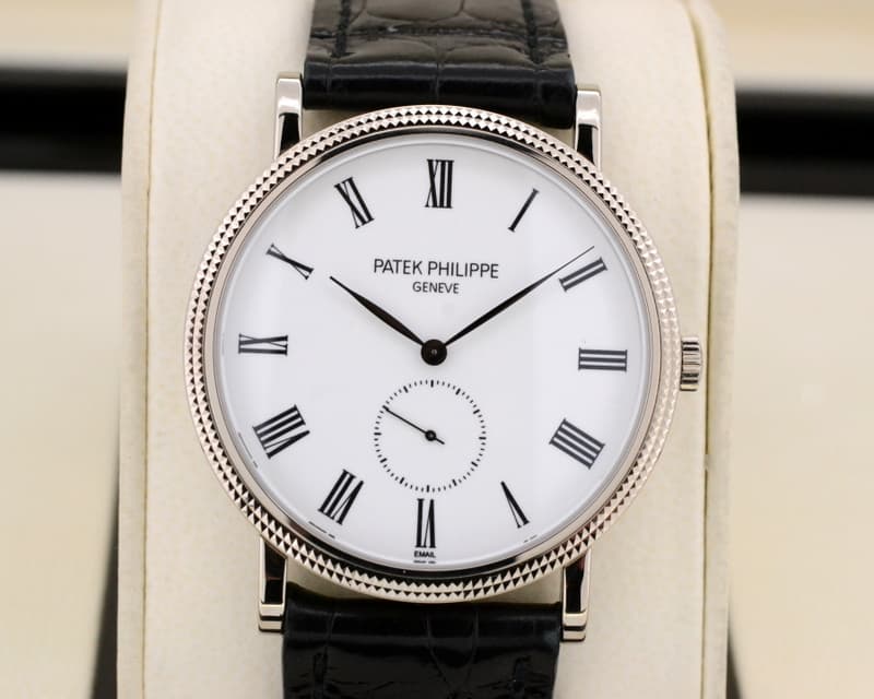 Patek Philippe Calatrava 18K White Gold Enamel Dial
