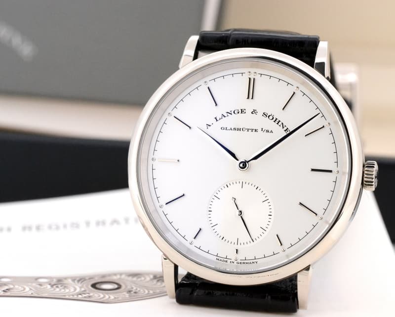 A. Lange and Sohne Saxonia Automatik 18K White Gold / Silver Dial