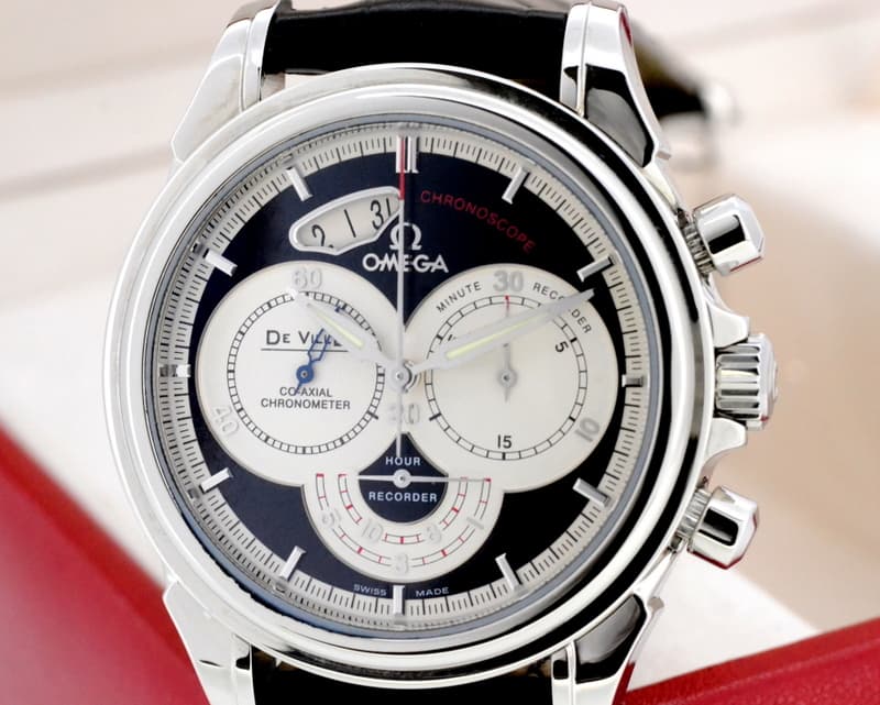Omega De Ville Co-Axial Chronograph Black Dial SS 