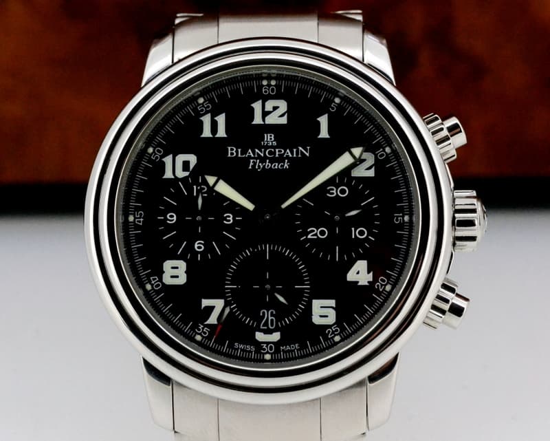 Blancpain Leman Flyback Chronograph Black Dial SS / SS 