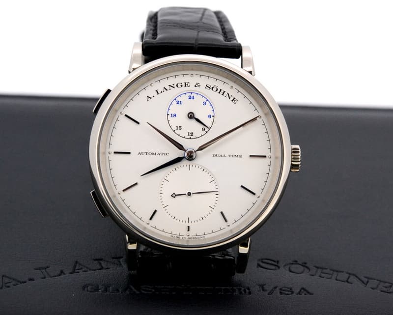 A. Lange and Sohne Saxonia Dual Time 18K White Gold 