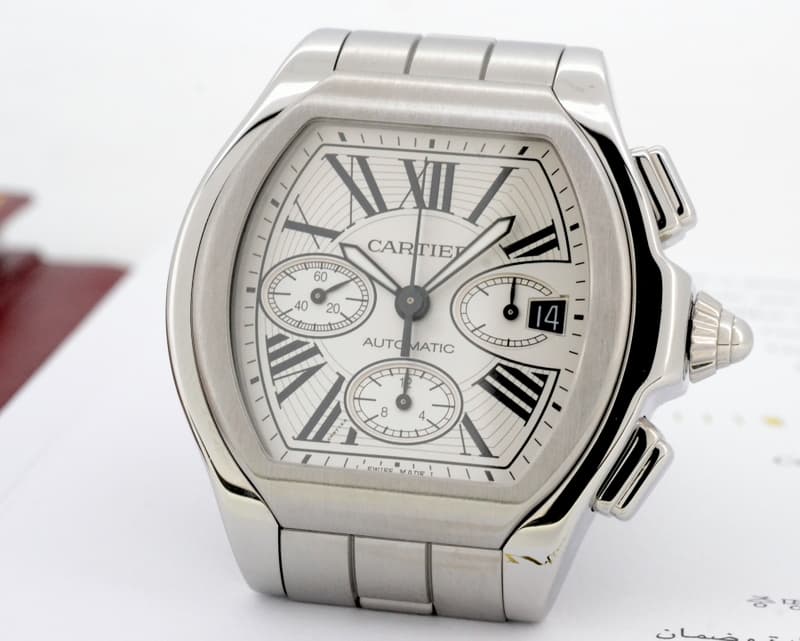 Cartier Roadster Chronograph XL Silver Dial SS / SS 