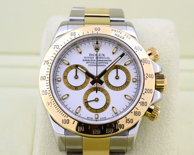 Rolex Daytona White Dial 18K Yellow Gold / SS 
