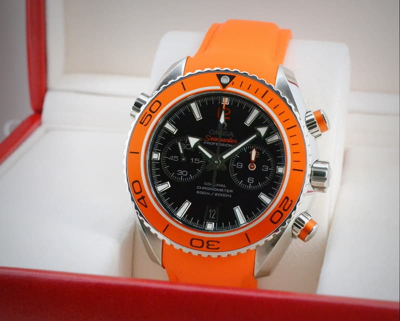 Omega Planet Ocean Co-Axial Chronograph Orange Bezel / Rubber