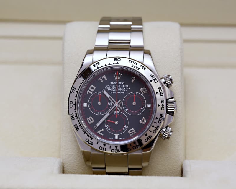 Rolex Daytona Black Arabic 18K White Gold / White Gold  