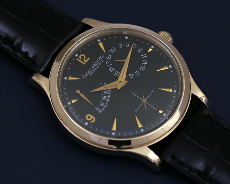 Jaeger LeCoultre Master Reserve de Marche 18K Rose Gold Black Dial