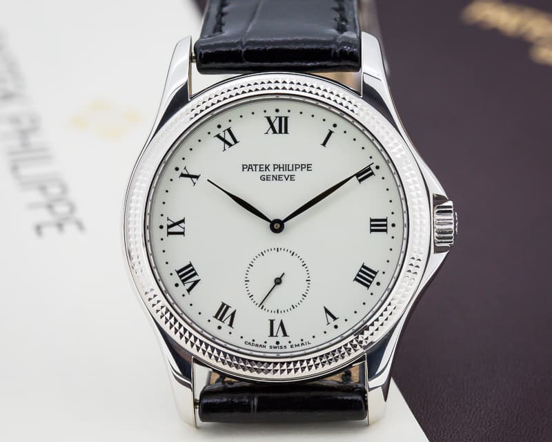 Patek Philippe Calatrava Manual Wind Enamel Dial 18K White Gold