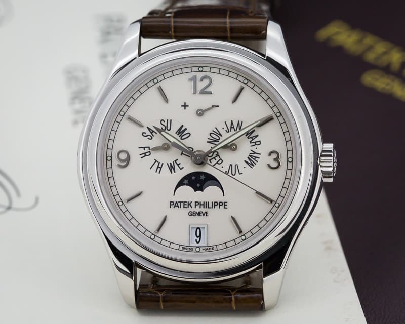 Patek Philippe Annual Calendar 18K White Gold Porcelain Dial 

