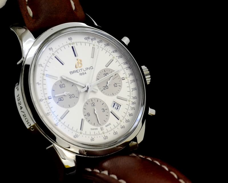 Breitling Transocean Chronograph Limited SS Silver Dial