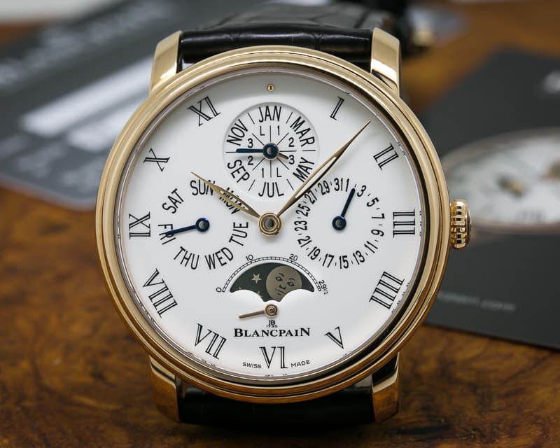 Blancpain Quantieme Perpetual Calendar 8 Days 18K Rose Enamel Dial