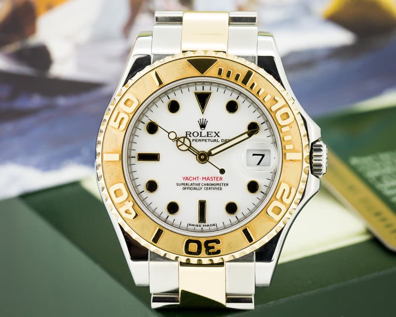 Rolex Yacht Master Mid Size White Dial 18K / SS 