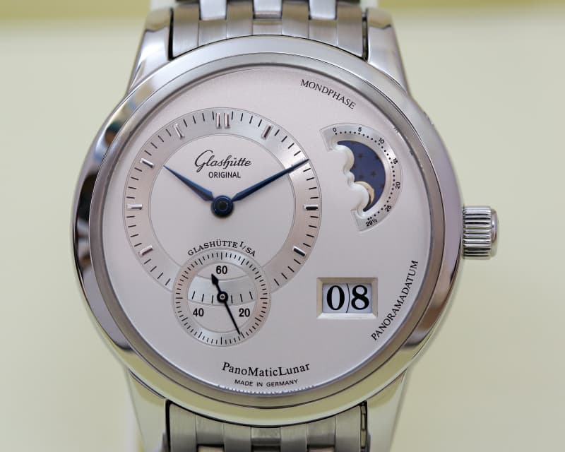 Glashütte Original PanoMaticLunar Silver Dial  SS / SS 