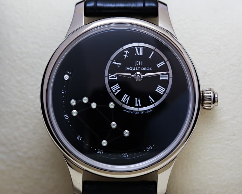 Jaquet Droz Date Astrale Zodiaque,
Opaline black dial
Sagittarius 