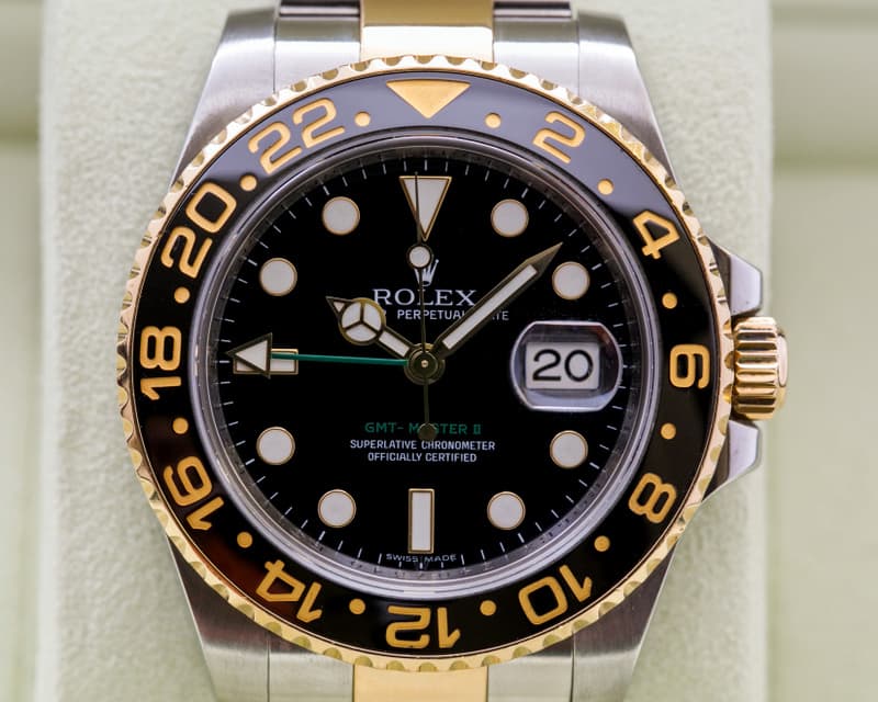 Rolex GMT Master II  SS / 18K Yellow Gold Black Dial 