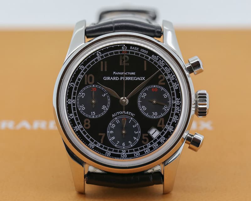 Girard Perregaux Classique Chronograph Black Dial SS / Strap