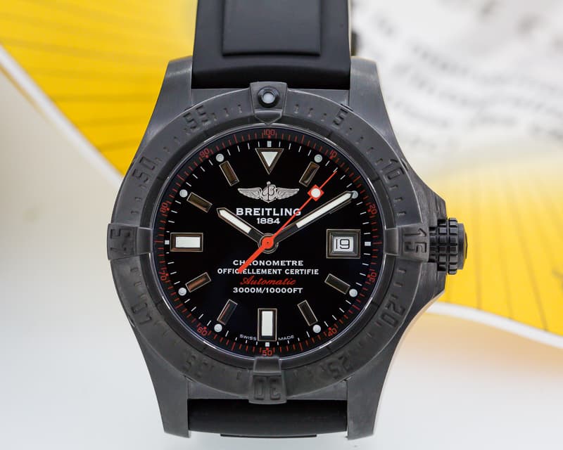Breitling Avenger Seawolf Black Steel Titanium Black Dial / Rubber