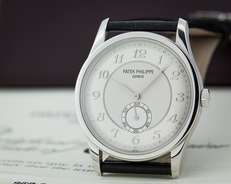 Patek Philippe Calatrava Platinum Silver Dial Arabic Numerals 