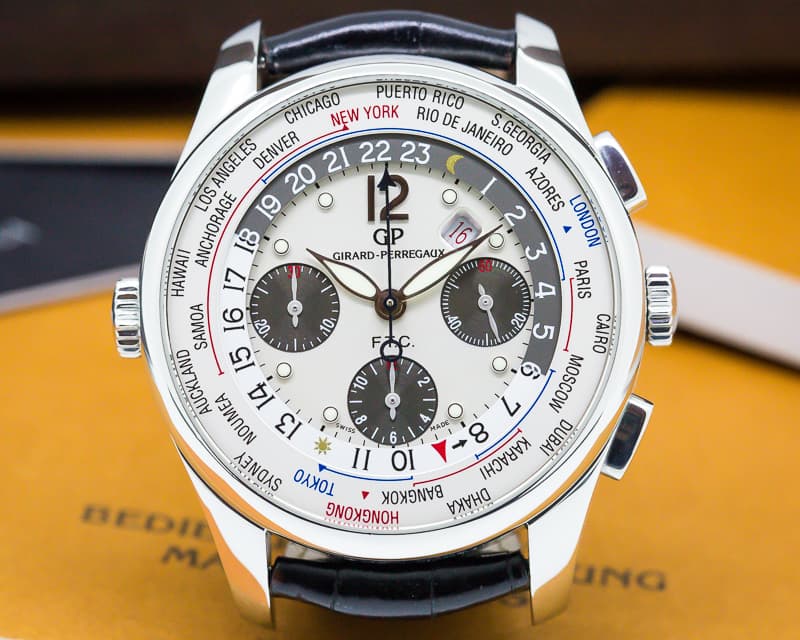 Girard Perregaux World Time WW.TC Chronograph SS / Silver Dial 