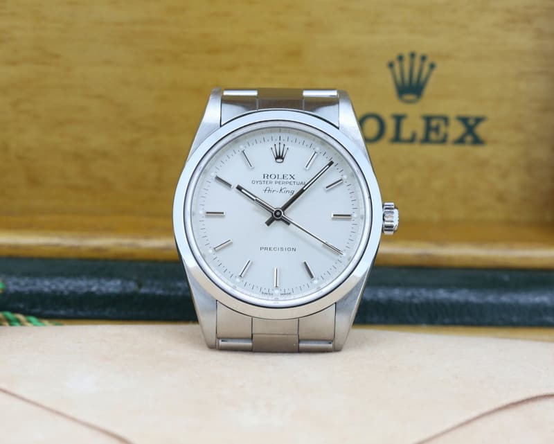 Rolex Oyster Perpetual Air King SS Silver Stick 