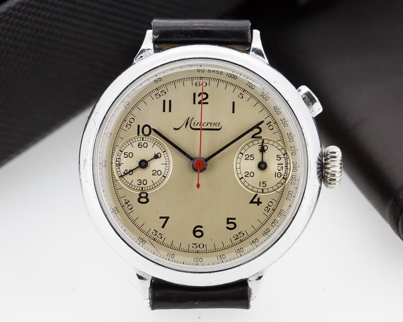 Minerva Vintage Oversized Monopusher Chronograph