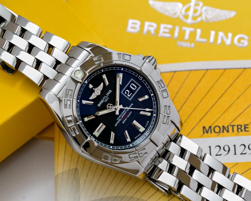 Breitling Galactic 41 Black Dial SS / SS
