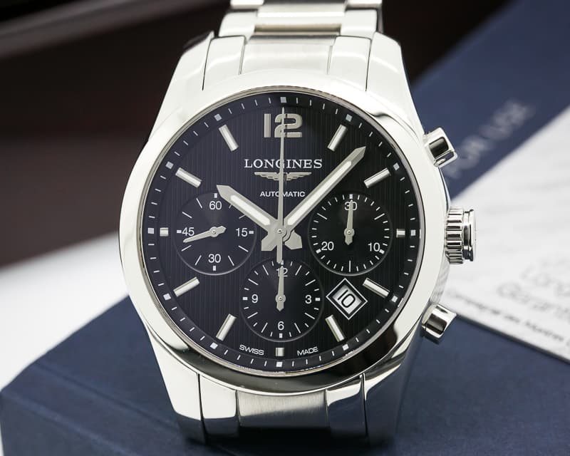 Longines Conquest Classic Chronograph Black Dial Automatic
