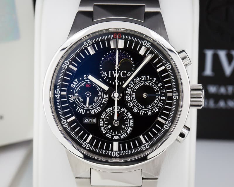 IWC GST Perpetual Calendar Chronograph SS Black Dial