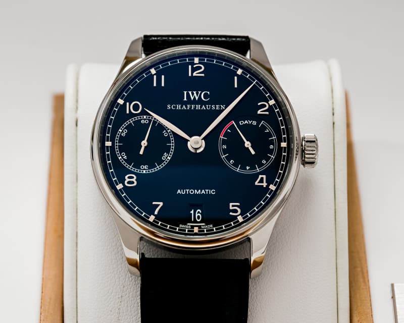 IWC Portuguese 7 Day Black Dial SS