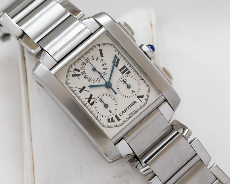 Cartier Tank Francaise Chronoflex Quartz Chronograph SS